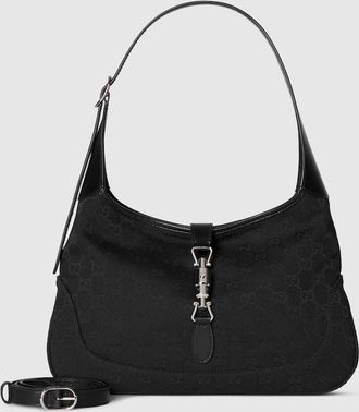 Gucci Jackie 1961 Medium Shoulder Bag, Black, GG Canvas