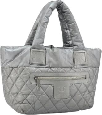 Chanel Pre-owned Vintage Nylon Tote Bag - Dames - Vintage Shopper - Grijs - ONE Size - Nylon - Vintage
