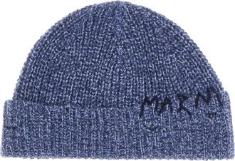 Marni Elegante Katoenen Beanie Muts - Dames - Hoeden - Blauw - M - Katoen - Accessoires