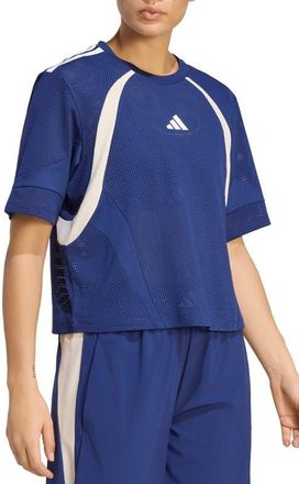 adidas Originals Mesh Short Sleeve T-Shirt in Dark Blue at Nordstrom, Size X-Small