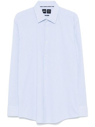 BOSS striped shirt - men - Elastane/Polyamide - 40 - Blue