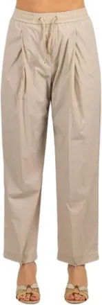 Herno Broeken, Dames, Bruin, XS, Nylon, Lichtgewicht Stretch Nylon Broek