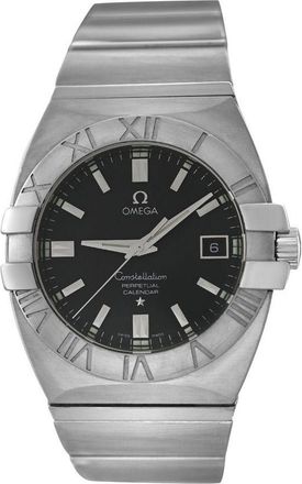 Omega Pre-owned Omega Constellation Double Eagle Perpetual Quartz Black Dial Unisex Watch 1513.51
