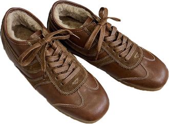 Generic Women winter versatile fleece low top shoes with anti cold anti slip warm and casual sports boots (brown,6.5)