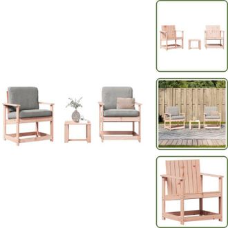 vidaXL Design a doghe - vidaXL Set Salotto da Giardino 3 pz in Legno Massello di Douglas - Mobili da patio