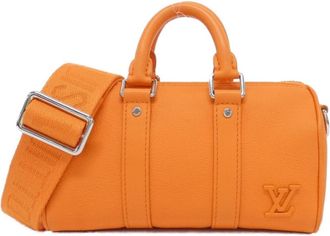 Louis Vuitton Orange Leather Boston Bag (Pre-Owned)
