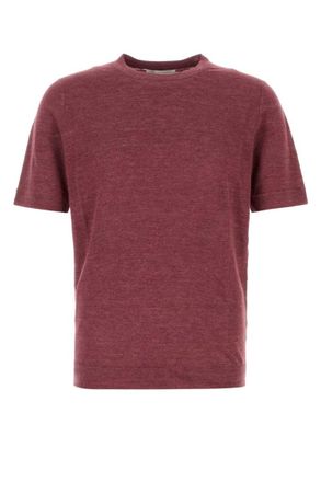 Brunello Cucinelli Purple Solid Crew Neck Polo