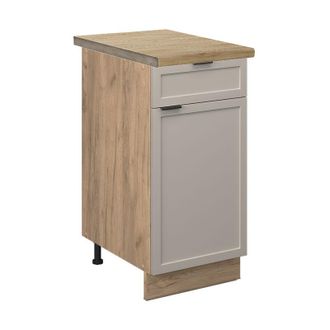Vicco Mueble Bajo De Cocina Fame-line, Grisbeige, 40 Cm, Et Roble