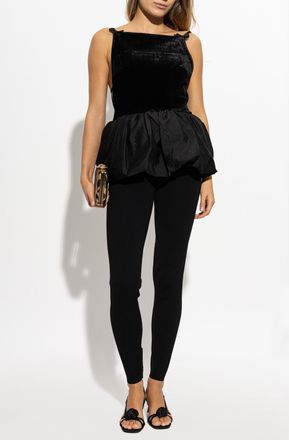 Self Portrait Leggings With Belt, Womens, Black