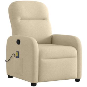 vidaXL Sill&oacute;n De Masaje Reclinable De Tela Crema Vidaxl