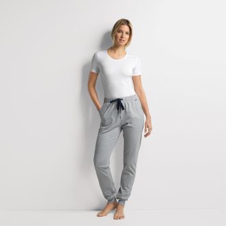 Isa Loungehose ISA BODYWEAR Hose lang, Damen, Gr. L, N-Gr, grau, melange, Obermaterial: 100% Baumwolle CO., Hosen Loungehose