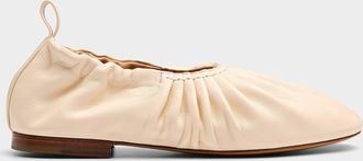 Mansur Gavriel Womens Ruched leather ballet flats Women