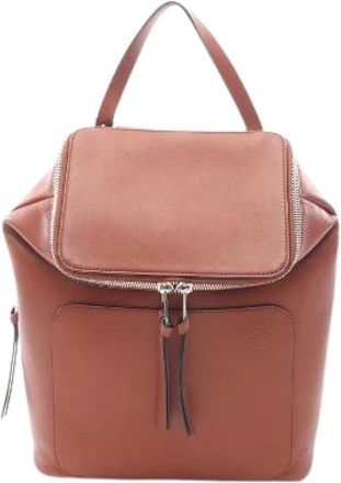 Loewe Pre-owned Goya Small Rugzak - Dames - Vintage Rugzakken - Bruin - ONE Size - Leer - Vintage