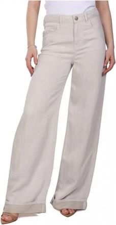 Emporio Armani Linnenmix Wide-Leg Jeans - Dames - Loose Fit Jeans - Grijs - W29 - Linnen - Jeans