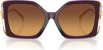 Versace 58mm Square Sunglasses in Opal Purple /Yellow Brown at Nordstrom