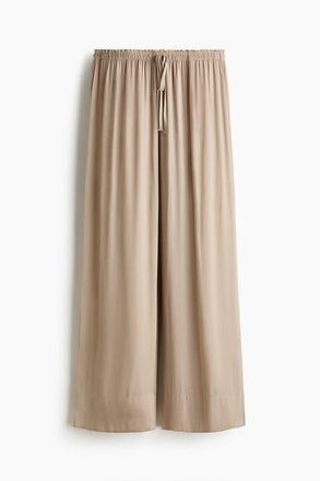 H&M Wide Drawstring Trousers in Taupe at Nordstrom, Size Xx-Large
