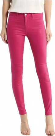L'agence Marguerite High Rise Skinny Jeans In Fuschia