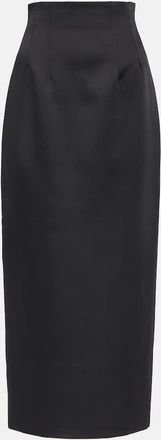 Khaite Loxley high-rise satin midi skirt