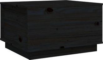 vidaXL Vidaxl - Mesa De Centro De Madera Maciza De Pino Negro 60x50x35 Cm