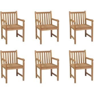 vidaXL Outdoor Chairs 6 pcs Solid Teak Wood vidaXL