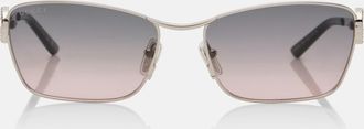 Gucci Interlocking G crystal-embellished rectangular sunglasses