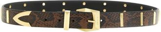 Pinko Pinko, Accessoires, Dames, Bruin, XS, Leer, Leren Riem