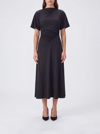 Victoria Beckham Blousey Jersey Midi Sheath Dress