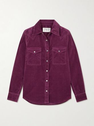TWP Camicia In Velluto A Coste Di Misto Cotone A Pannelli - Viola