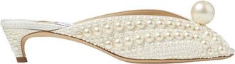 Jimmy Choo London Samantha 35 Pearl-Embellished Satin Mules