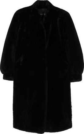 Saint Laurent 1980s single-breasted coat - women - Sheepskin/Cupro - M - Purple