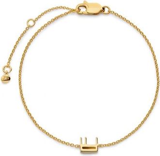 Monica Vinader Initial Chain Bracelet in 18K Gold Vermeil E at Nordstrom