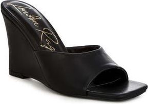 London Rag Shiloy Wedge Slide Sandal in Black at Nordstrom Rack, Size 8.5