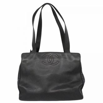 Chanel Black Leather Tote Bag (Pre-Owned)