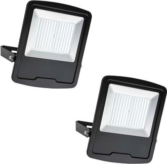 Loops 2 PACK Slim Outdoor IP65 Floodlight - 200W Daylight White LED - High Output