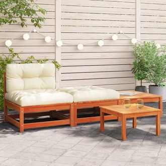 vidaXL Sof&aacute; De Jard&iacute;n Sin Reposabrazos Con Cojines Y Reposapi&eacute;s Vidaxl