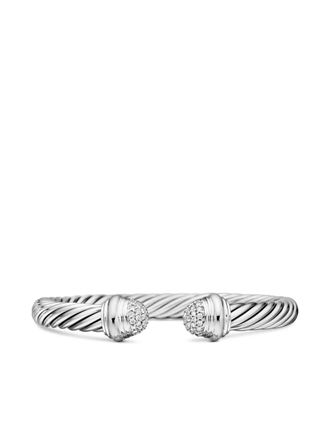 David Yurman Zilveren Classic Cable armband met diamant (7mm)