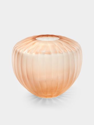 Micheluzzi Glass Goccia Rose Coste Hand-Blown Murano Glass Vase (6in/15cm)