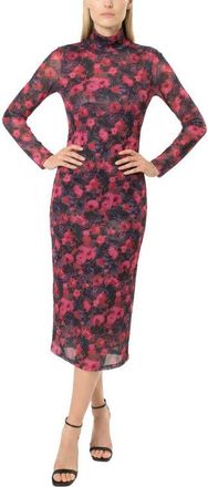 Area Stars Phi Midi Mock Neck Jersey Dress in Rose Print at Nordstrom, Size X-Large
