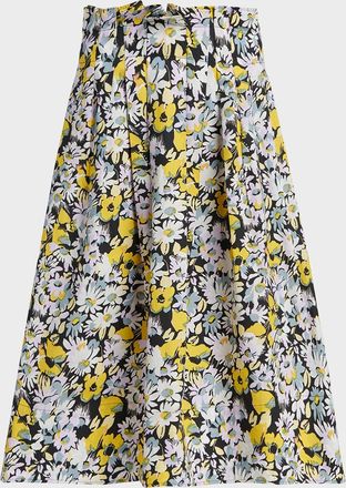 Marni Floral Cotton Midi Skirt