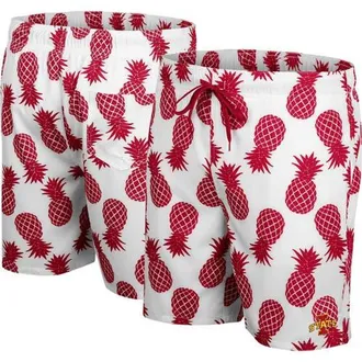 Colosseum Mens Colosseum White Iowa State Cyclones Pineapples Swim Shorts at Nordstrom, Size Xx-Large