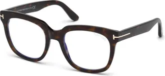 Tom Ford FT5537-B052 Square Full Rim Tortoiseshell Eyeglasses - Brown