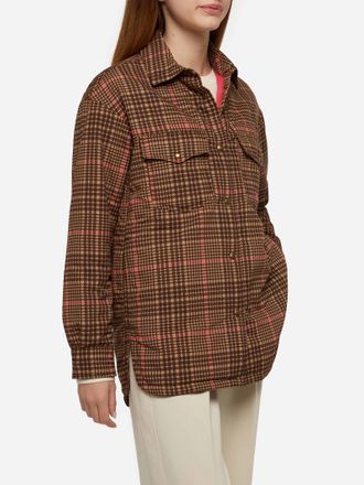 MC2 Saint Barth Quilted Padded Lightweight Jacket Kimmy With Pied De Poule Print