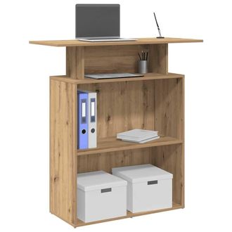 Berkfield Home Reception Desk Artisan Oak 100x40x104 cm Engineered Wood in Brown | Size: 100 x 40 x 104 cm
