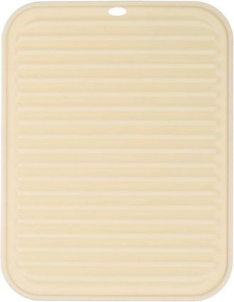 No Brand Alfombrilla De Silicona Para Escurrir - Alfombrilla De Cocina - Resistente Al Calor - Antideslizante - Beige Con Escala De Medici&oacute;n - Para Ollas Y Sar