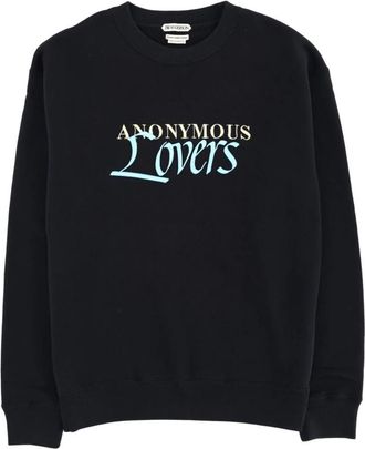 J.W.Anderson Anonymous Lovers Crewneck Sweatshirt - Heren - Sweatshirts - Zwart - XL - Katoen - Hoodies & sweatvesten