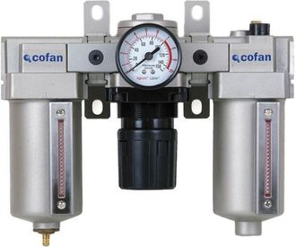 cofan Cofan - Filtro Regulador+lubricante 1, Regulador Decantador Y Lubricador De Instalaciones Neum&aacute;ticas De Hasta 5000 Litros De Caudal De Consumo. Varias