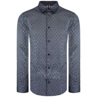 Ted Baker Pavia Heren Navy Geometrisch Sterren Print Overhemd