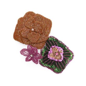 Maliparmi Brooches, female, Brown, Size: ONE SIZE Precious Flower Brooch Set