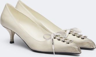 Prada Distressed leather pumps