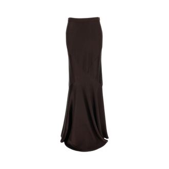 Max Mara Lange Maxirok - Dames - Maxi Rokken - Bruin - XS - Satijn - Rokken